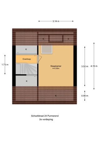 Plattegrond - Schoofstraat 24, 1446 DD Purmerend - Schoofstraat 24_2e verdieping.jpg